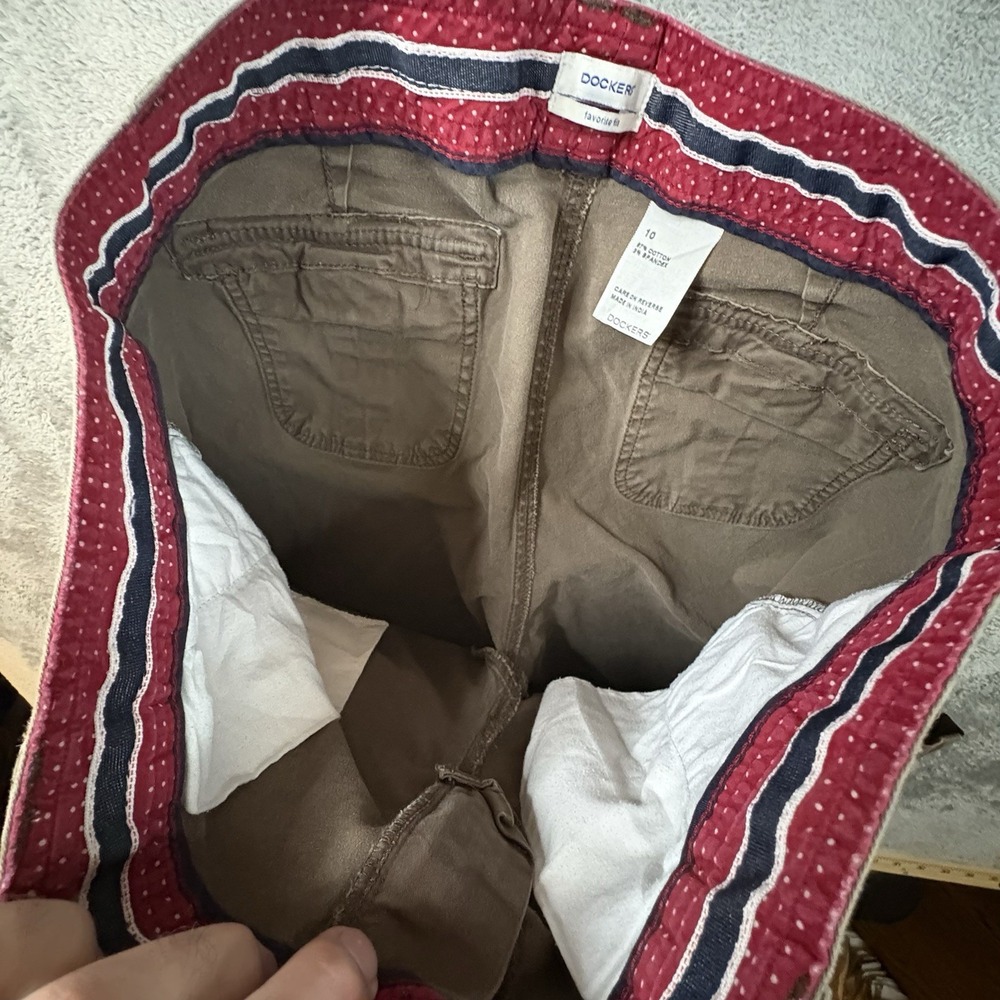 Dockers Favorite Fit Women's 10 (34.5x30.25) Brown Straight Stretch Chino Pants - Picture 5 of 9